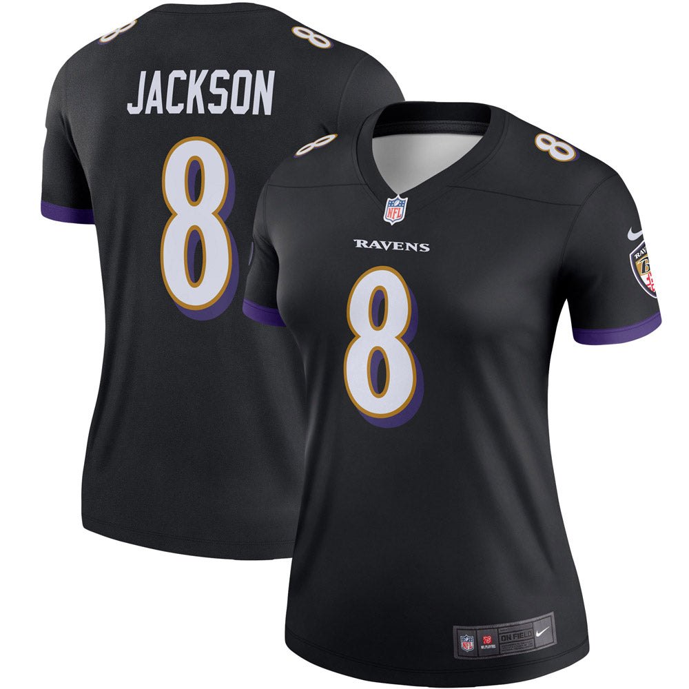 Women's Baltimore Ravens Lamar Jackson Legend Team Jersey Black
