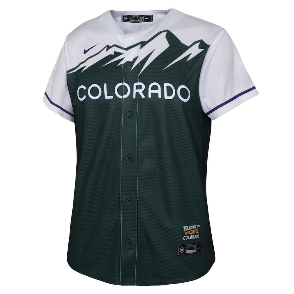 Youth Colorado Rockies Kris Bryant City Connect Replica Jersey - Green